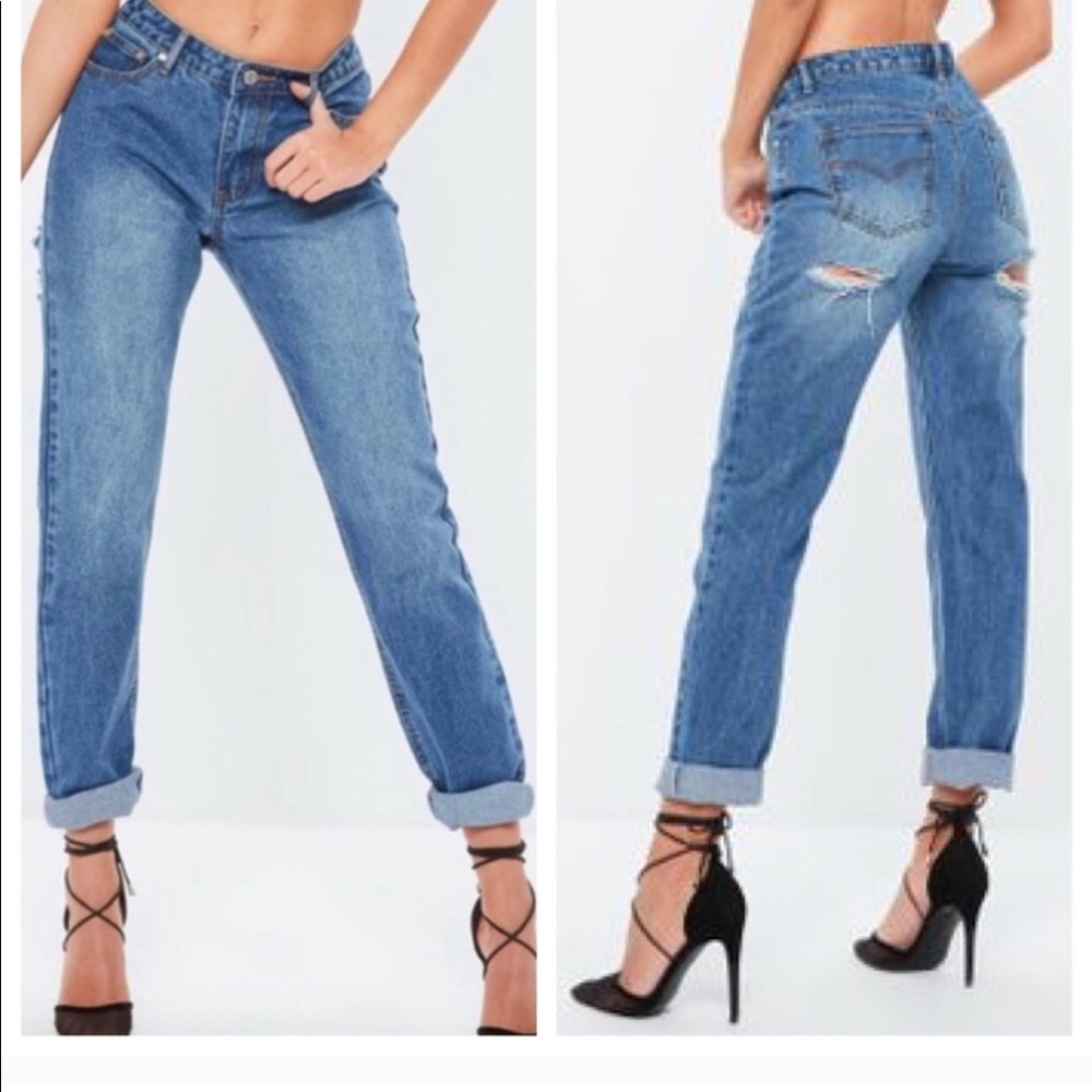 Misguided List bum ripped boyfriend jeans